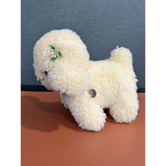 Vintage 8"  Cream baby Lamb Blue Eyes wind up musical plush - Picture 2 of 6
